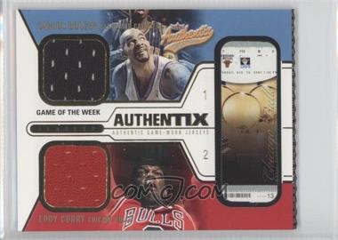 2003-04 Fleer Authentix - Jersey Authentix Game of the Week - Ripped #CB-EC - Carlos Boozer, Eddy Curry