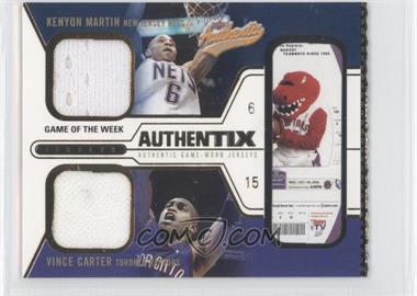 2003-04 Fleer Authentix - Jersey Authentix Game of the Week - Ripped #KM-VC - Kenyon Martin, Vince Carter