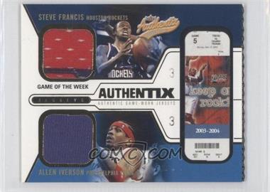 2003-04 Fleer Authentix - Jersey Authentix Game of the Week - Ripped #SF-AI - Steve Francis, Allen Iverson
