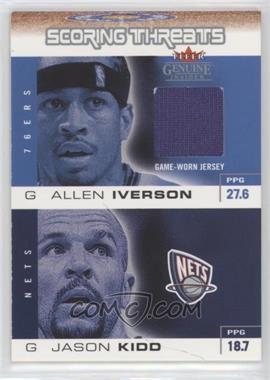 2003-04 Fleer Genuine Insider - Scoring Threats - Jersey #ST-AI - Allen Iverson, Jason Kidd