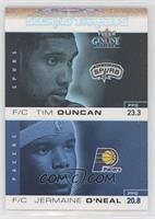 Tim Duncan, Jermaine O'Neal [EX to NM]