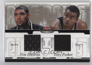 2003-04 Fleer Mystique - Awe Pairs Dual Jerseys - Parallel 250 #AP-TD/TP - Tim Duncan, Tony Parker /250