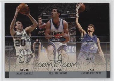 2003-04 Fleer Mystique - Rare Finds #2 RF - Manu Ginobili, Peja Stojakovic, Andrei Kirilenko /500 [EX to NM]