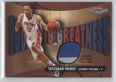 2003-04 Fleer Patchworks - Courting Greatness - Patch #CG-TP.1 - Tayshaun Prince /150