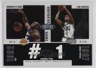 2003-04 Hoops Hot Prospects - Sweet Selections #5 SS - Shaquille O'Neal, Tim Duncan
