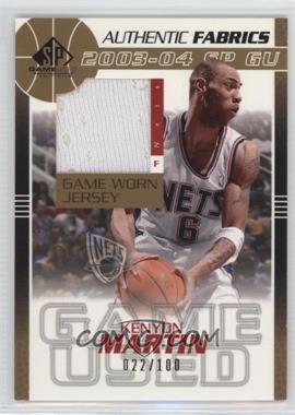 2003-04 SP Game Used - Authentic Fabrics - Gold #KM-J - Kenyon Martin /100