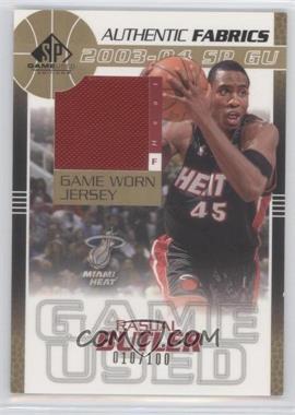 2003-04 SP Game Used - Authentic Fabrics - Gold #RB-J - Rasual Butler /100
