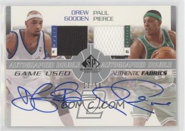 2003-04 SP Game Used - Authentic Fabrics Dual - Autographs #DG/PP-AJ - Drew Gooden, Paul Pierce /50