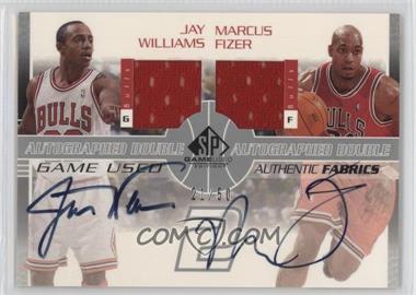 2003-04 SP Game Used - Authentic Fabrics Dual - Autographs #JW/MF-AJ - Jay Williams, Marcus Fizer /50