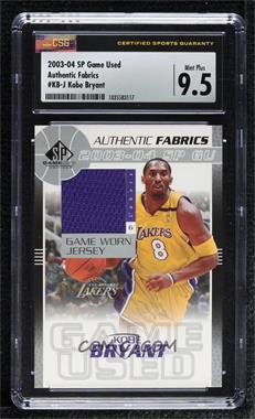 2003-04 SP Game Used - Authentic Fabrics #KB-J.1 - Kobe Bryant [CSG 9.5 Mint Plus]