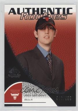 2003-04 SP Game Used - [Base] #113 - Authentic Rookies - Kirk Hinrich /999