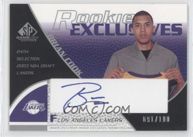 2003-04 SP Game Used - Rookie Exclusive Signatures #RE17 - Brian Cook /100