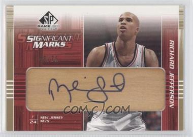 2003-04 SP Game Used - Significant Marks #RJ-SM - Richard Jefferson /75