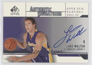 2003-04 SP Signature Edition - Authentic Signatures #AS-LW - Luke Walton