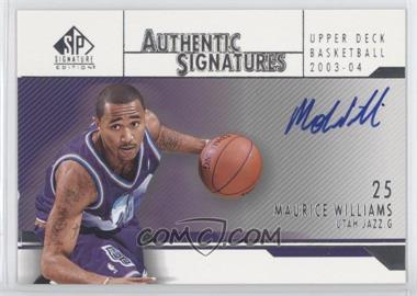 2003-04 SP Signature Edition - Authentic Signatures #AS-MW - Mo Williams