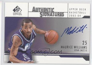 2003-04 SP Signature Edition - Authentic Signatures #AS-MW - Mo Williams