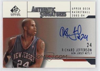 2003-04 SP Signature Edition - Authentic Signatures #AS-RJ - Richard Jefferson