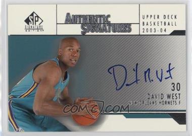 2003-04 SP Signature Edition - Authentic Signatures #AS-WE - David West