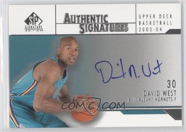 2003-04 SP Signature Edition - Authentic Signatures #AS-WE - David West