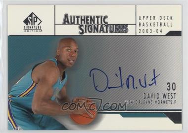 2003-04 SP Signature Edition - Authentic Signatures #AS-WE - David West