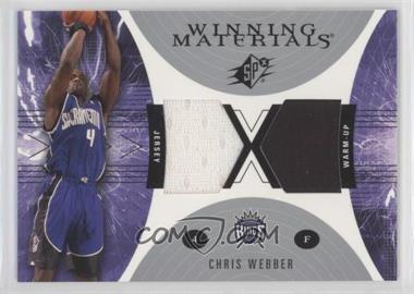 2003-04 SPx - Winning Materials #WM35 - Chris Webber