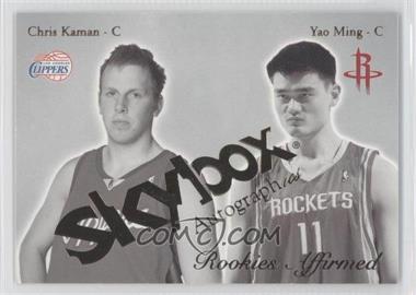 2003-04 Skybox Autographics - Rookies Affirmed #13RE - Chris Kaman, Yao Ming