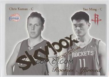 2003-04 Skybox Autographics - Rookies Affirmed #13RE - Chris Kaman, Yao Ming