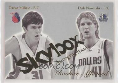 2003-04 Skybox Autographics - Rookies Affirmed #15RE - Dirk Nowitzki, Darko Milicic