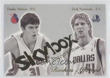 2003-04 Skybox Autographics - Rookies Affirmed #15RE - Dirk Nowitzki, Darko Milicic