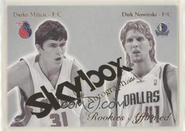 2003-04 Skybox Autographics - Rookies Affirmed #15RE - Dirk Nowitzki, Darko Milicic