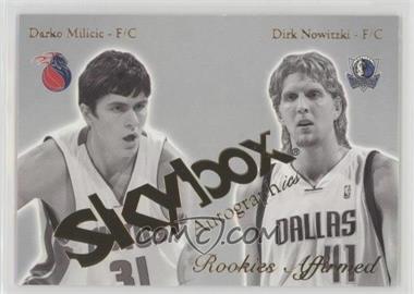 2003-04 Skybox Autographics - Rookies Affirmed #15RE - Dirk Nowitzki, Darko Milicic