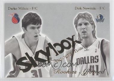 2003-04 Skybox Autographics - Rookies Affirmed #15RE - Dirk Nowitzki, Darko Milicic