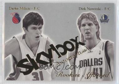 2003-04 Skybox Autographics - Rookies Affirmed #15RE - Dirk Nowitzki, Darko Milicic