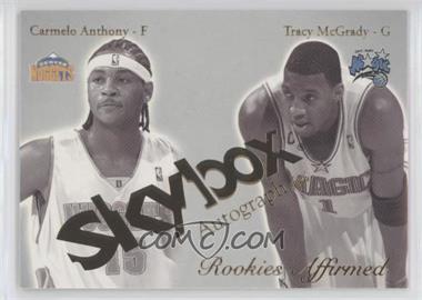 2003-04 Skybox Autographics - Rookies Affirmed #1RE - Carmelo Anthony, Tracy McGrady