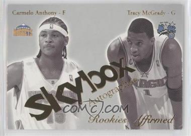 2003-04 Skybox Autographics - Rookies Affirmed #1RE - Carmelo Anthony, Tracy McGrady
