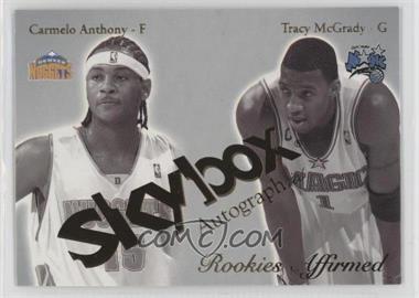 2003-04 Skybox Autographics - Rookies Affirmed #1RE - Carmelo Anthony, Tracy McGrady