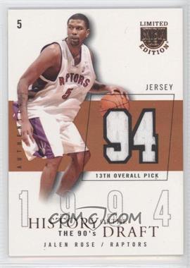 2003-04 Skybox Limited Edition - History Of The Draft The 90's - Jersey #HD-JR - Jalen Rose /94