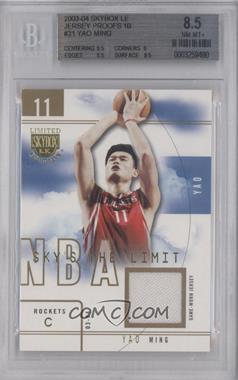 2003-04 Skybox Limited Edition - Sky's the Limit - Gold Parallel 10 Jersey #SL-YM - Yao Ming /10 [BGS 8.5 NM‑MT+]