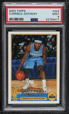 2003-04 Topps - [Base] #223 - 2003 NBA Draft - Carmelo Anthony [PSA 9 MINT]