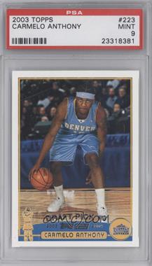 2003-04 Topps - [Base] #223 - 2003 NBA Draft - Carmelo Anthony [PSA 9 MINT]