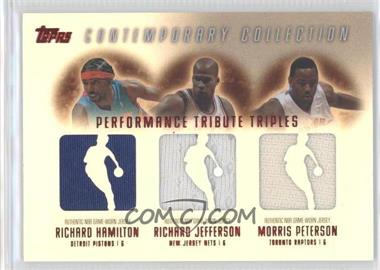 2003-04 Topps Contemporary Collection - Performance Tribute Triples Relics - Red #PTT-HJP - Richard Hamilton, Richard Jefferson, Morris Peterson /50