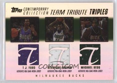 2003-04 Topps Contemporary Collection - Team Tribute Triples Relics #TTT-FMR - T.J. Ford, Desmond Mason, Michael Redd /250