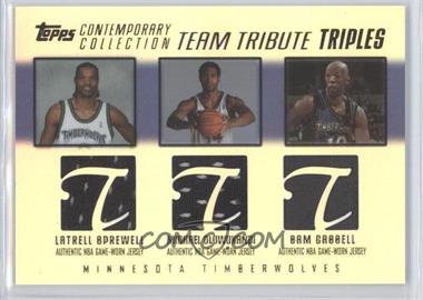 2003-04 Topps Contemporary Collection - Team Tribute Triples Relics #TTT-SOC - Latrell Sprewell, Michael Olowokandi, Sam Cassell /250