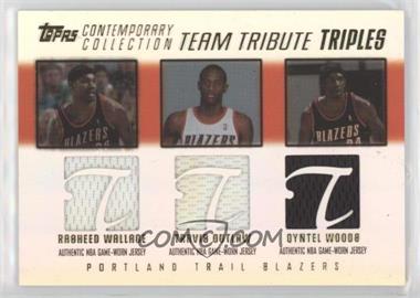 2003-04 Topps Contemporary Collection - Team Tribute Triples Relics #TTT-WOW - Rasheed Wallace, Travis Outlaw, Qyntel Woods /250