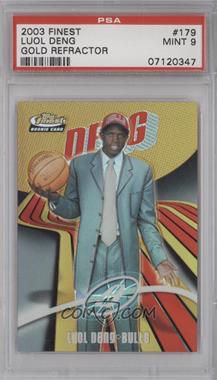 2003-04 Topps Finest - [Base] - Gold Refractor #179 - 2004-05 Rookie - Luol Deng /25 [PSA 9 MINT]