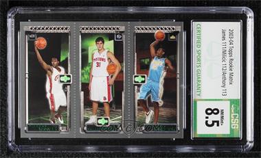 2003-04 Topps Rookie Matrix - [Base] #113-112-111 - LeBron James, Carmelo Anthony, Darko Milicic [CSG 8.5 NM/Mint+]