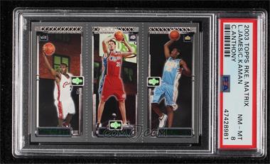 2003-04 Topps Rookie Matrix - [Base] #113-116-111 - LeBron James, Chris Kaman, Carmelo Anthony [PSA 8 NM‑MT]