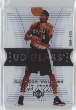 2003-04 UD Glass - [Base] - Plexi-Glass Acetate Crystal Collection #47 - Rasheed Wallace /100 [EX to NM]