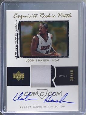 2003-04 Upper Deck Exquisite Collection - [Base] - Rookies Jersey Number Parallel #43 - Exquisite Rookie Patch Auto - Udonis Haslem /40 [Noted]