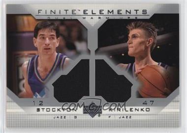 2003-04 Upper Deck Finite - Elements Dual Warm-Ups #FE19 - John Stockton, Andrei Kirilenko